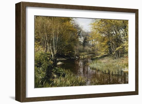 A Wooded River Landscape-Peder Mork Monsted-Framed Giclee Print