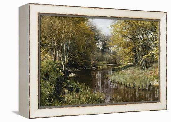 A Wooded River Landscape-Peder Mork Monsted-Framed Premier Image Canvas