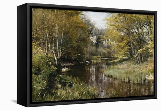 A Wooded River Landscape-Peder Mork Monsted-Framed Premier Image Canvas