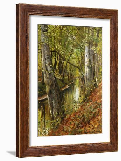 A Wooded River Landscape-Peder Mork Monsted-Framed Giclee Print