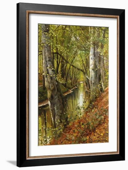 A Wooded River Landscape-Peder Mork Monsted-Framed Giclee Print