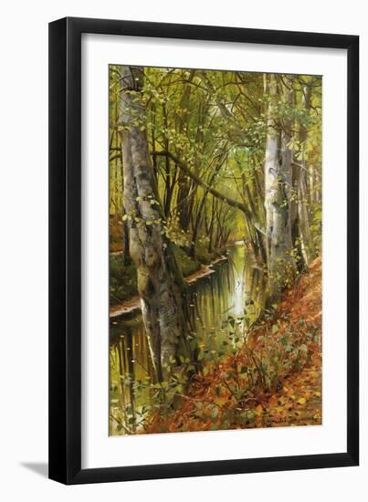 A Wooded River Landscape-Peder Mork Monsted-Framed Giclee Print