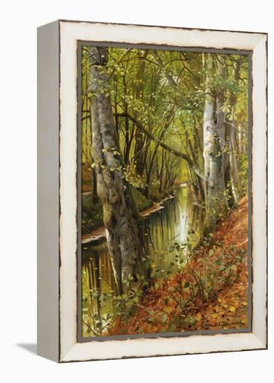 A Wooded River Landscape-Peder Mork Monsted-Framed Premier Image Canvas