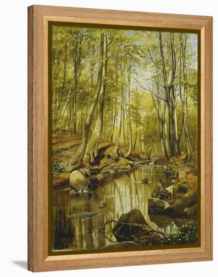 A Wooded River Landscape-Peder Mork Monsted-Framed Premier Image Canvas