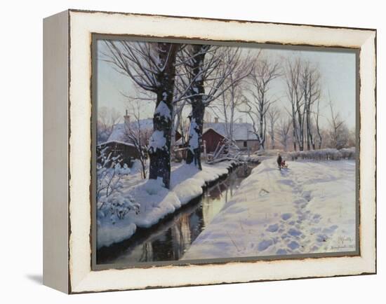 A Wooded Winter Landscape, Brondbyvester-Peder Mork Monsted-Framed Premier Image Canvas