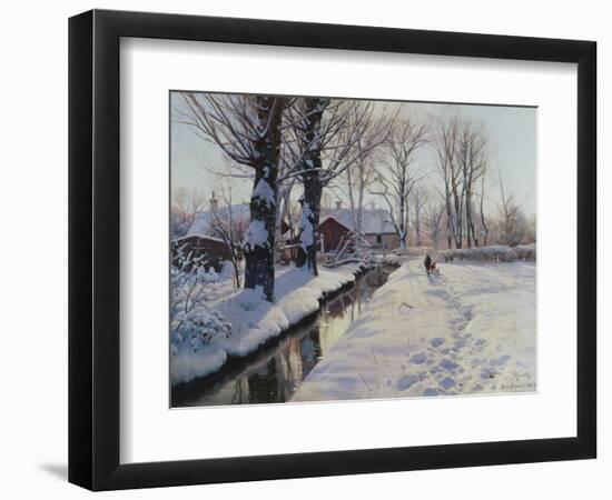 A Wooded Winter Landscape, Brondbyvester-Peder Mork Monsted-Framed Giclee Print