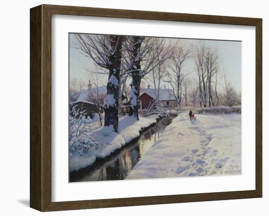 A Wooded Winter Landscape, Brondbyvester-Peder Mork Monsted-Framed Giclee Print