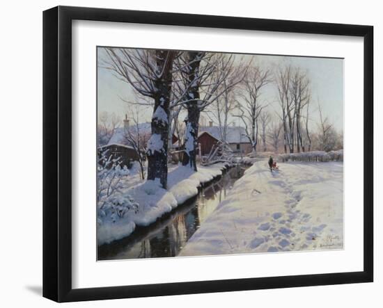 A Wooded Winter Landscape, Brondbyvester-Peder Mork Monsted-Framed Giclee Print