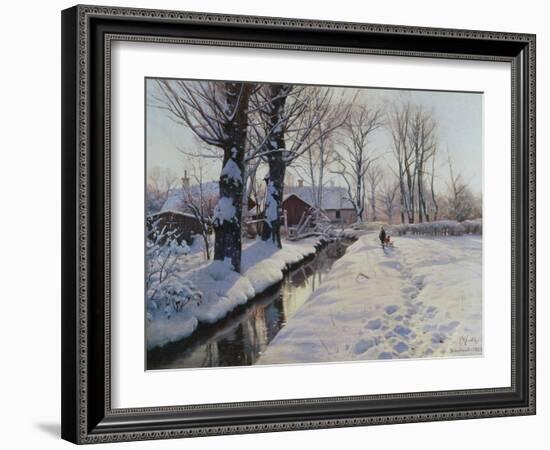 A Wooded Winter Landscape, Brondbyvester-Peder Mork Monsted-Framed Giclee Print