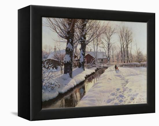 A Wooded Winter Landscape, Brondbyvester-Peder Mork Monsted-Framed Premier Image Canvas