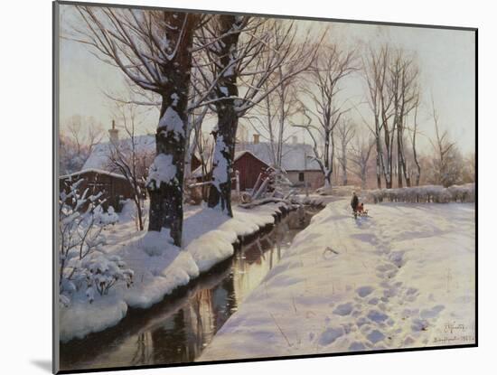 A Wooded Winter Landscape, Brondbyvester-Peder Mork Monsted-Mounted Giclee Print
