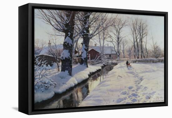 A Wooded Winter Landscape, Brondbyvester-Peder Mork Monsted-Framed Premier Image Canvas