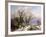 A Wooded Winter Landscape with Figures, 1863-E.J. Verboeckhoven and J.B. Klombeck-Framed Giclee Print