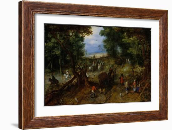 A Woodland Road with Travelers, 1607-Jan the Elder Brueghel-Framed Giclee Print