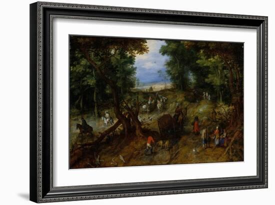 A Woodland Road with Travelers, 1607-Jan the Elder Brueghel-Framed Giclee Print