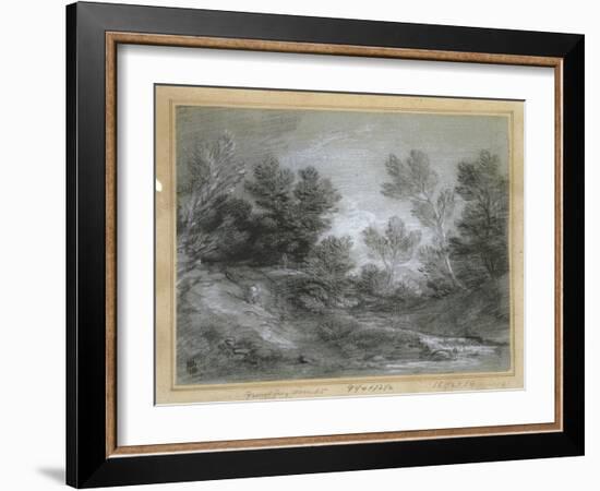 A Woodland Stream-Thomas Gainsborough-Framed Giclee Print