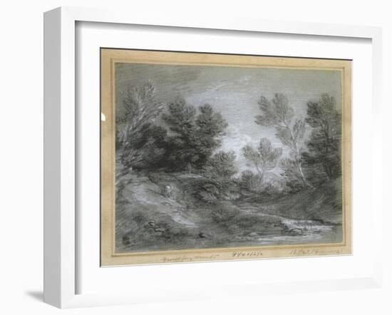 A Woodland Stream-Thomas Gainsborough-Framed Giclee Print