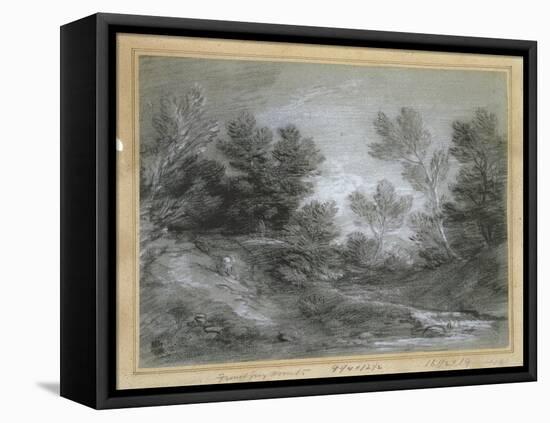 A Woodland Stream-Thomas Gainsborough-Framed Premier Image Canvas