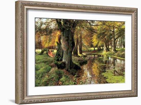 A Woodland Stream-Peder Monsted-Framed Art Print