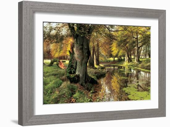 A Woodland Stream-Peder Monsted-Framed Art Print