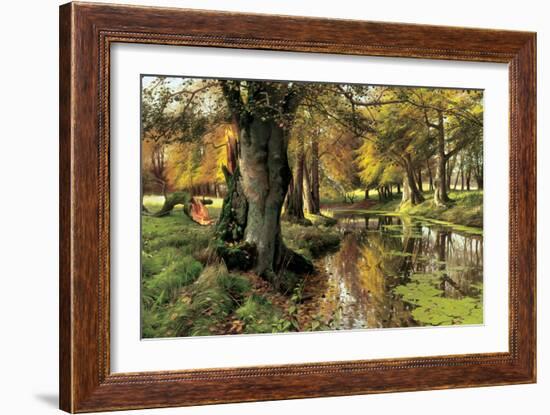 A Woodland Stream-Peder Monsted-Framed Art Print