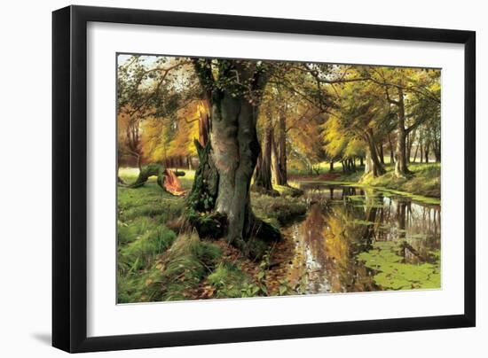 A Woodland Stream-Peder Monsted-Framed Art Print