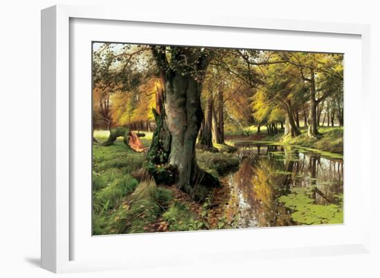 A Woodland Stream-Peder Monsted-Framed Art Print