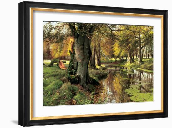 A Woodland Stream-Peder Monsted-Framed Art Print