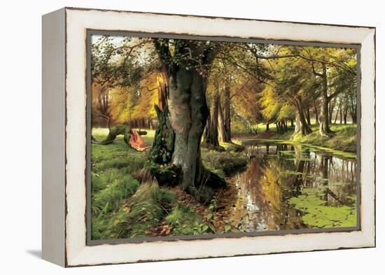 A Woodland Stream-Peder Monsted-Framed Stretched Canvas