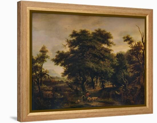 A Woody Landscape, with Figures and Sheep, c1805-Alexander Nasmyth-Framed Premier Image Canvas