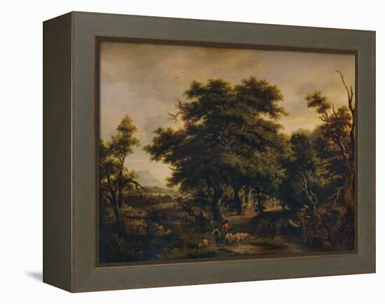 A Woody Landscape, with Figures and Sheep, c1805-Alexander Nasmyth-Framed Premier Image Canvas