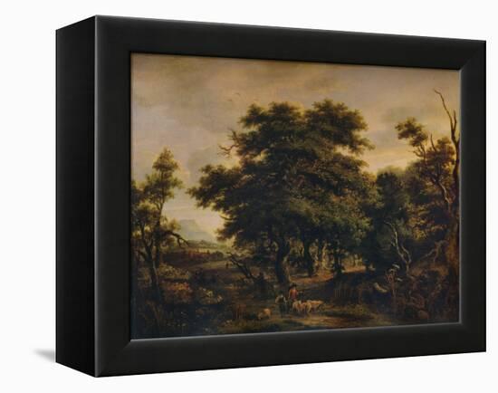 A Woody Landscape, with Figures and Sheep, c1805-Alexander Nasmyth-Framed Premier Image Canvas