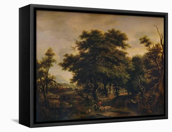 A Woody Landscape, with Figures and Sheep, c1805-Alexander Nasmyth-Framed Premier Image Canvas