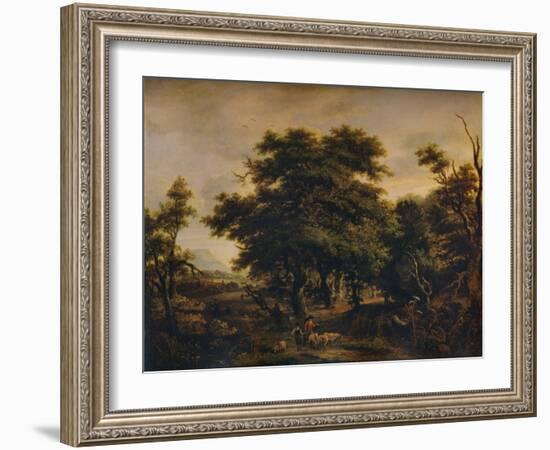 A Woody Landscape, with Figures and Sheep, c1805-Alexander Nasmyth-Framed Giclee Print