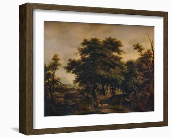 A Woody Landscape, with Figures and Sheep, c1805-Alexander Nasmyth-Framed Giclee Print