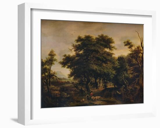 A Woody Landscape, with Figures and Sheep, c1805-Alexander Nasmyth-Framed Giclee Print