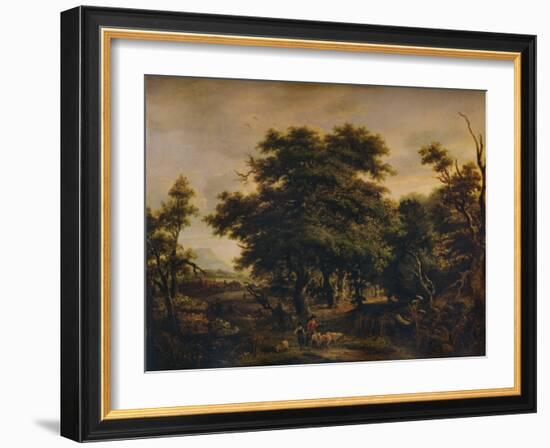 A Woody Landscape, with Figures and Sheep, c1805-Alexander Nasmyth-Framed Giclee Print