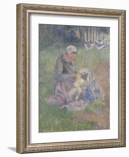 A Wool-Carder-Camille Pissarro-Framed Giclee Print