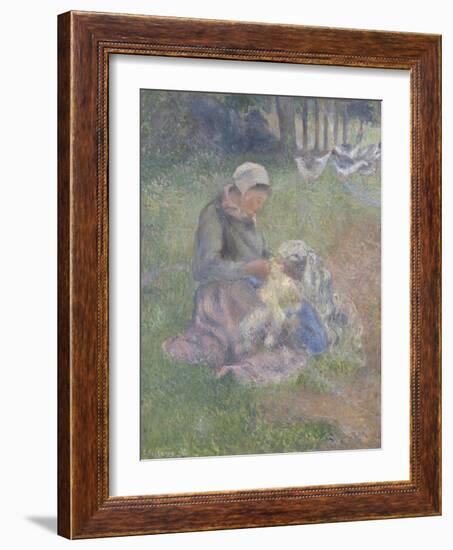 A Wool-Carder-Camille Pissarro-Framed Giclee Print