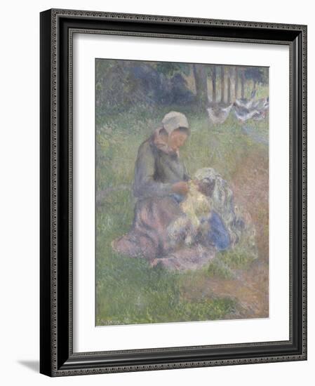 A Wool-Carder-Camille Pissarro-Framed Giclee Print