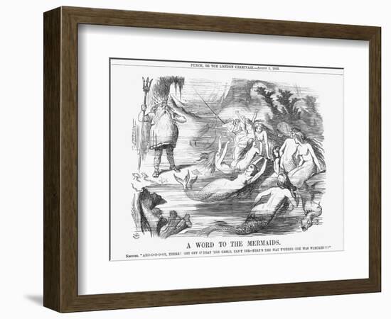 A Word to the Mermaids, 1865-John Tenniel-Framed Giclee Print