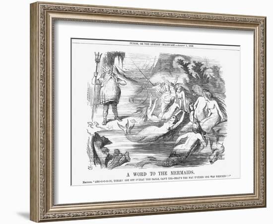 A Word to the Mermaids, 1865-John Tenniel-Framed Giclee Print