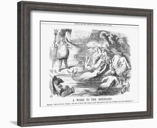 A Word to the Mermaids, 1865-John Tenniel-Framed Giclee Print