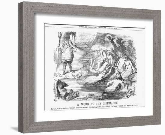 A Word to the Mermaids, 1865-John Tenniel-Framed Giclee Print