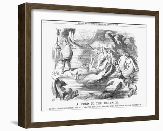 A Word to the Mermaids, 1865-John Tenniel-Framed Giclee Print