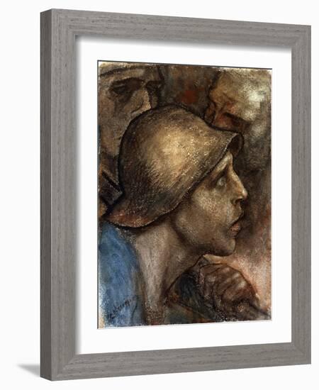 A Worker's Head, 19th or Early 20th Century-Constantin Emile Meunier-Framed Giclee Print