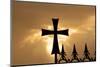 A wrought-iron cross on a fence in Syria at sunrise.-Emily Wilson-Mounted Photographic Print