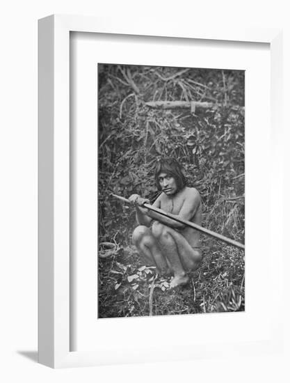 'A Yaghan Attaching The Head of His Harpoon to the Shaft', 1911-Unknown-Framed Photographic Print