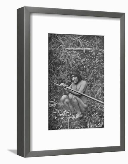 'A Yaghan Attaching The Head of His Harpoon to the Shaft', 1911-Unknown-Framed Photographic Print