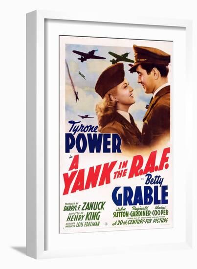 A Yank in the R.A.F., L-R: Betty Grable, Tyrone Power, 1941-null-Framed Premium Giclee Print